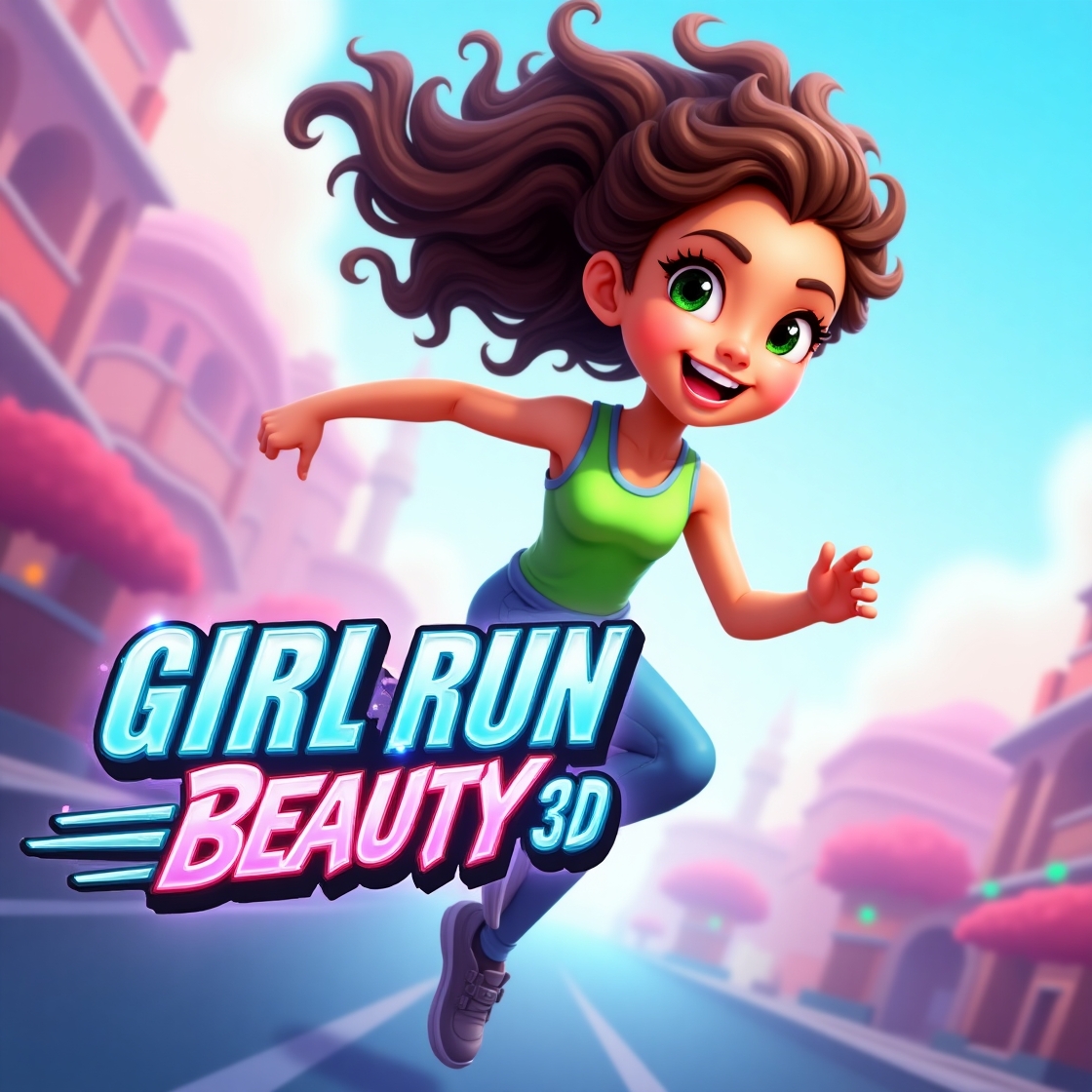 Girl Run Beauty 3d